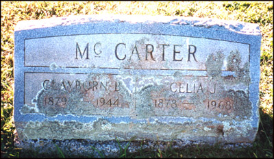 Headstone of Clayborn and Celia McCarter