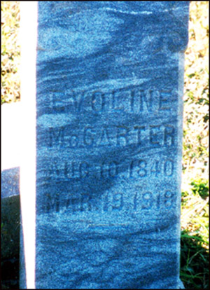 Headstone of Evoline McCarter