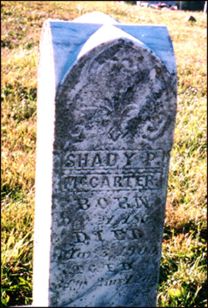Headstone of Shady Philander McCarter