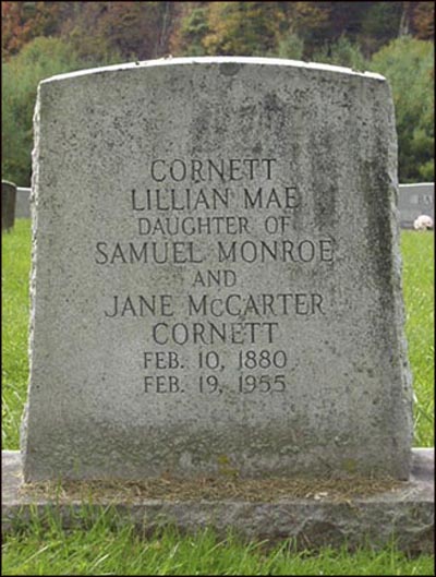 Photo of Headstone of Lillian Cornett