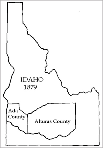 Map of Idaho in 1879