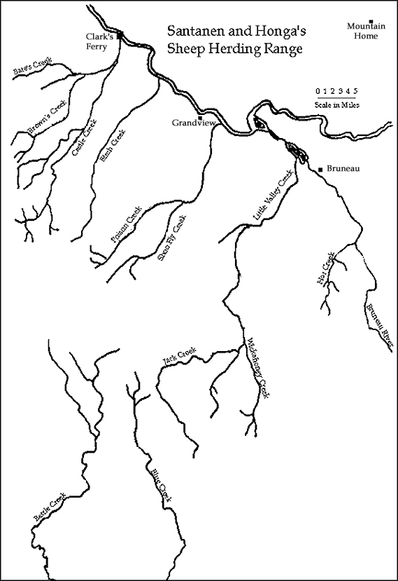 Santanen and Honga's Sheep Herding Range Map