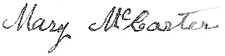 Signature of Mary Jane Senter McCarter