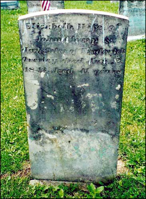 Photo of Elizabeth Overly Tharp grave.