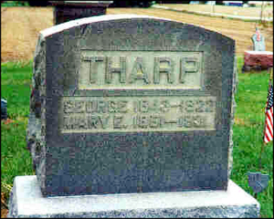 Photo of George and Mary Tharp grave.