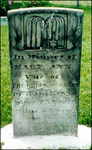 Photo of Mary Ann Hines Overly grave.
